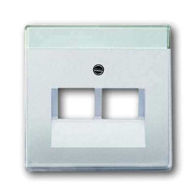 ABB White 2 Gang Metal RJ45 Cover Plate