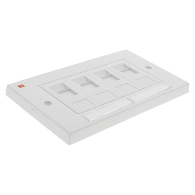 Molex Premise Networks Cat5e 4 Way RJ45 Face Plate,With UTP Shield Type