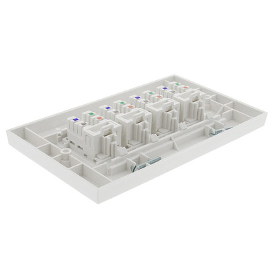 Molex Premise Networks Cat5e 4 Way RJ45 Face Plate,With UTP Shield Type