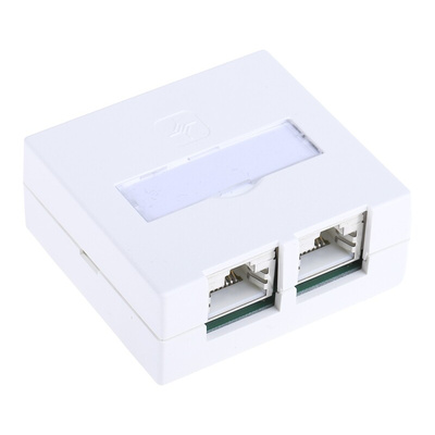 RS PRO Angled Cat6 2 Way RJ45 Surface Mount Socket,With STP Shield Type
