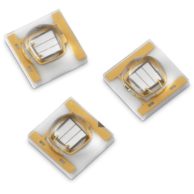 15335339AA350 Wurth Elektronik, WL-SUMW Series UV LED, 395 (Typ.)nm 1100mW 130 (Typ.) °, 2-Pin Surface Mount package
