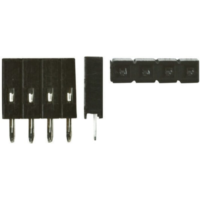 RS PRO Straight Through Hole Mount PCB Socket, 4-Contact, 1-Row, 2.54mm Pitch, Solder Termination