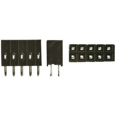 RS PRO Straight Through Hole Mount PCB Socket, 10-Contact, 2-Row, 2.54mm Pitch, Solder Termination