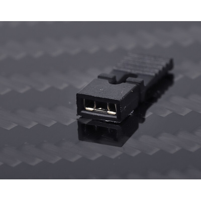 RS PRO Shorting Link Female Straight Black Closed Top, Handle Pull 2 Way 1 Row 2.54mm Pitch