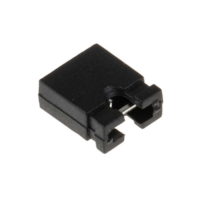 RS PRO Shorting Link Female Straight Black Open Top 2 Way 1 Row 2.54mm Pitch