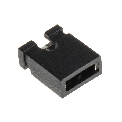 RS PRO Shorting Link Female Straight Black Open Top 2 Way 1 Row 2.54mm Pitch