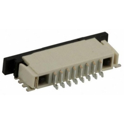TE Connectivity, FPC 1mm Pitch 8 Way Right Angle Female FPC Connector, ZIF Top Contact