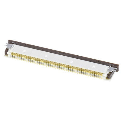 Molex, Easy-On, 54104 0.5mm Pitch 50 Way Right Angle Female FPC Connector, ZIF Top Contact