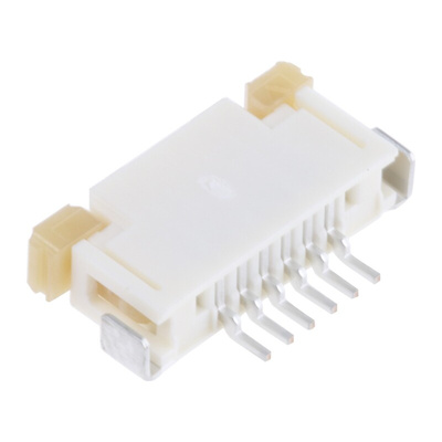 Molex, Easy-On, 52207 1mm Pitch 6 Way Right Angle Female FPC Connector, ZIF Top Contact