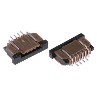 Amphenol Communications Solutions 1mm Pitch 4 Way Right Angle Female FPC Connector, ZIF Bottom Contact