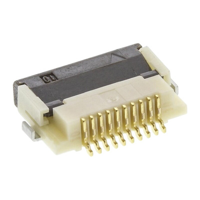 Hirose, FH12 0.5mm Pitch 10 Way Right Angle Female FPC Connector, ZIF Bottom Contact