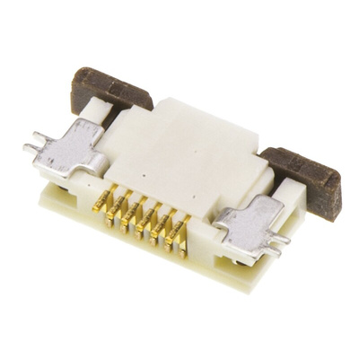 Molex, Easy-On, 52746 0.5mm Pitch 6 Way Right Angle Female FPC Connector, ZIF Bottom Contact