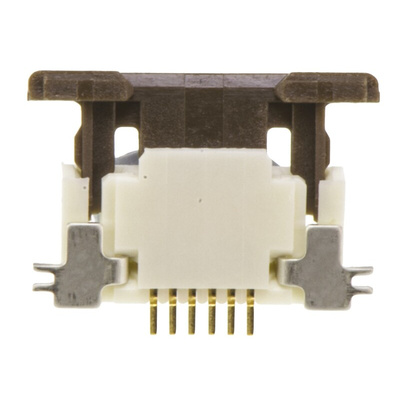 Molex, Easy-On, 52746 0.5mm Pitch 6 Way Right Angle Female FPC Connector, ZIF Bottom Contact