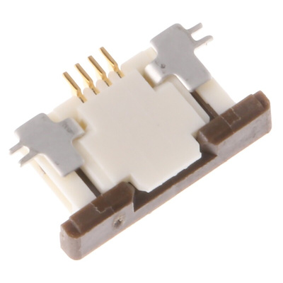 Molex, Easy-On, 52746 0.5mm Pitch 4 Way Right Angle Female FPC Connector, ZIF Bottom Contact