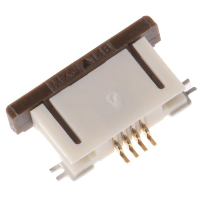 Molex, Easy-On, 52746 0.5mm Pitch 4 Way Right Angle Female FPC Connector, ZIF Bottom Contact