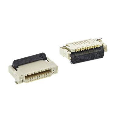 Omron, XF2M 0.5mm Pitch 10 Way Right Angle Female FPC Connector, Top and Bottom Contact