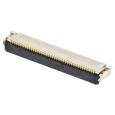 Omron, XF2M 0.5mm Pitch 40 Way Right Angle Female FPC Connector, Top and Bottom Contact