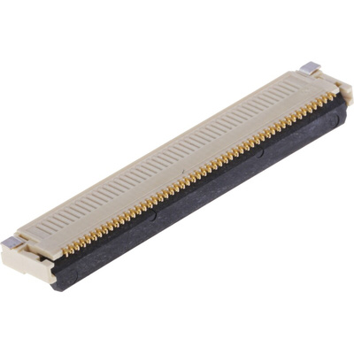 Omron, XF2M 0.5mm Pitch 50 Way Right Angle Female FPC Connector, Top and Bottom Contact