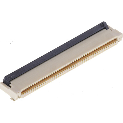 Omron, XF2M 0.5mm Pitch 50 Way Right Angle Female FPC Connector, Top and Bottom Contact