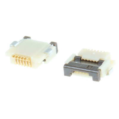 Hirose, FH12 0.5mm Pitch 6 Way Right Angle Female FPC Connector, ZIF Bottom Contact
