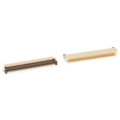 Hirose, FH12 0.5mm Pitch 45 Way Right Angle Female FPC Connector, ZIF Bottom Contact