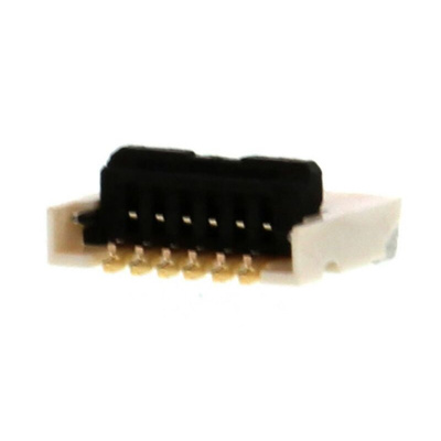 Molex, Easy On, 503480 0.5mm Pitch 6 Way Right Angle Male FPC Connector, Top and Bottom Contact