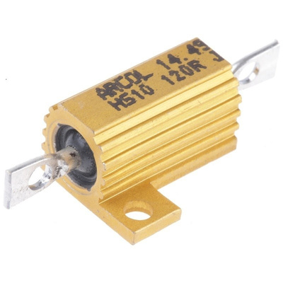 Arcol HS10 Series Aluminium Housed Axial Wire Wound Panel Mount Resistor, 120Ω ±5% 10W