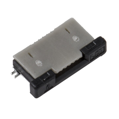JST, FLZ 0.5mm Pitch 6 Way Right Angle Female FPC Connector, ZIF Top Contact