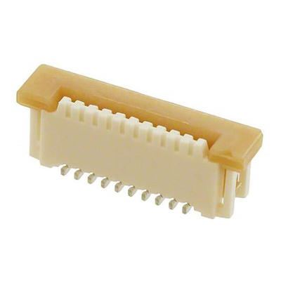 Molex, Easy-On, 52610 1mm Pitch 10 Way Vertical Female FPC Connector, Solder