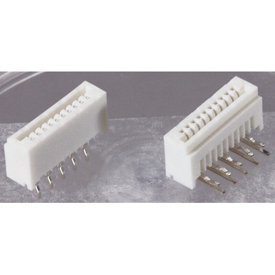 JST 1.25mm Pitch 7 Way Right Angle Female FPC Connector, LIF Bottom Contact