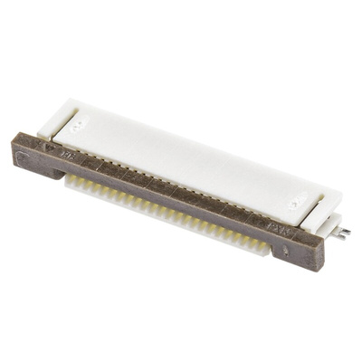 Molex, Easy On, 52437 0.5mm Pitch 24 Way Right Angle Female FPC Connector, ZIF Bottom Contact