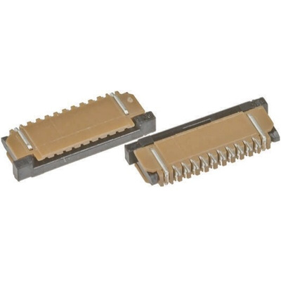 Amphenol Communications Solutions 1mm Pitch 7 Way Right Angle Female FPC Connector, ZIF Top Contact