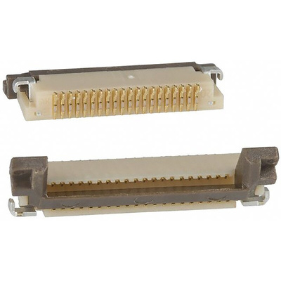 Hirose, FH12 0.5mm Pitch 20 Way Right Angle Female FPC Connector, ZIF Top Contact