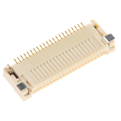 Omron, XF2M 0.5mm Pitch 22 Way Right Angle Female FPC Connector, Top and Bottom Contact