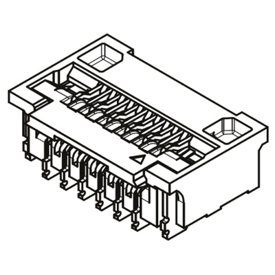 Molex, Easy-On, 502380 0.25mm Pitch 39 Way Right Angle Female FPC Connector, Bottom Contact