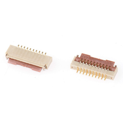 Hirose, FH19 0.5mm Pitch 10 Way Right Angle Female FPC Connector, ZIF Bottom Contact