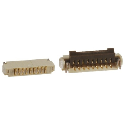Hirose, FH33 0.5mm Pitch 9 Way Right Angle Female FPC Connector, ZIF Bottom Contact