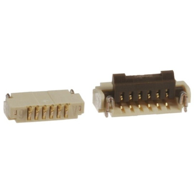 Hirose, FH33 0.5mm Pitch 6 Way Right Angle Female FPC Connector, ZIF Bottom Contact