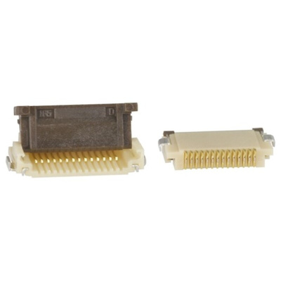 Hirose, FH12 0.5mm Pitch 14 Way Right Angle Female FPC Connector, ZIF Bottom Contact