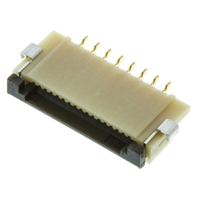 Hirose, FH12 1mm Pitch 8 Way Right Angle Female FPC Connector, ZIF Bottom Contact