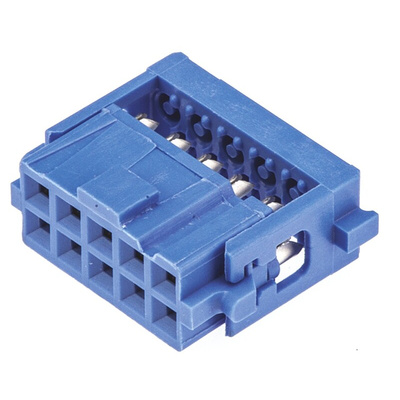TE Connectivity AMP-LATCH 609 Series 2.54mm Pitch Right Angle Cable Mount IDC Connector, Socket, 10 Way, 2 Row