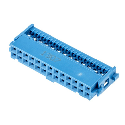 TE Connectivity AMP-LATCH 609 Series 2.54mm Pitch Right Angle Cable Mount IDC Connector, Socket, 26 Way, 2 Row