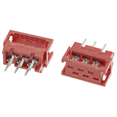 TE Connectivity 6-Way IDC Connector Plug for  Through Hole Mount, 2-Row