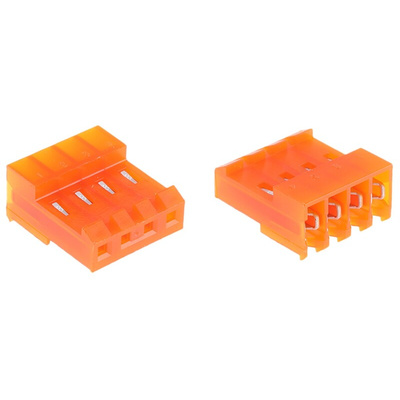 TE Connectivity MTA-156 Series 3.96mm Pitch Right Angle Cable Mount IDC Connector, Socket, 4 Way, 1 Row