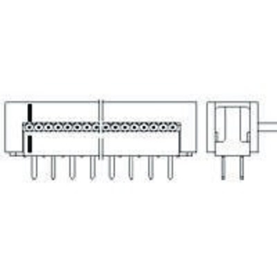 TE Connectivity 34-Way IDC Connector Plug for Cable Mount, 2-Row