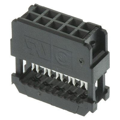 TE Connectivity 10-Way IDC Connector Socket for Cable Mount, 2-Row