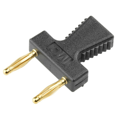 Staubli, KS2 Jumper Male Straight Black Closed Top, Handle Pull 2 Way 1 Row 12mm Pitch