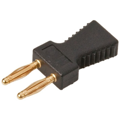 Staubli, KS2 Jumper Male Straight Black Closed Top, Handle Pull 2 Way 1 Row 6mm Pitch