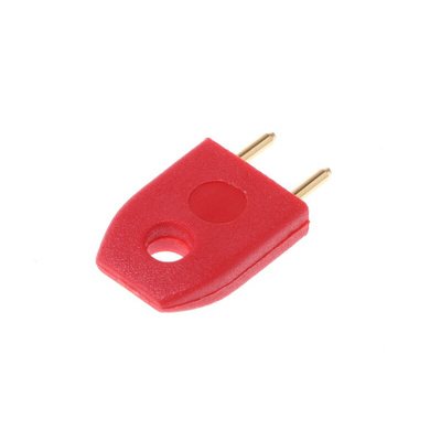 HARWIN Shorting Link Male Straight Red Closed Top 2 Way 1 Row 5.08mm Pitch