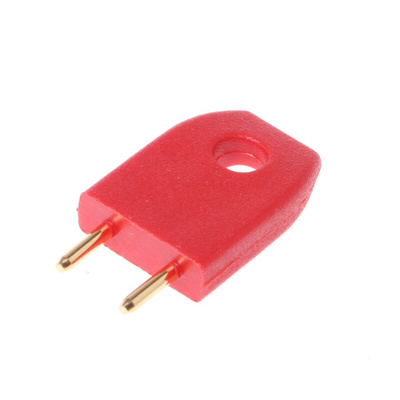 HARWIN Shorting Link Male Straight Red Closed Top 2 Way 1 Row 5.08mm Pitch